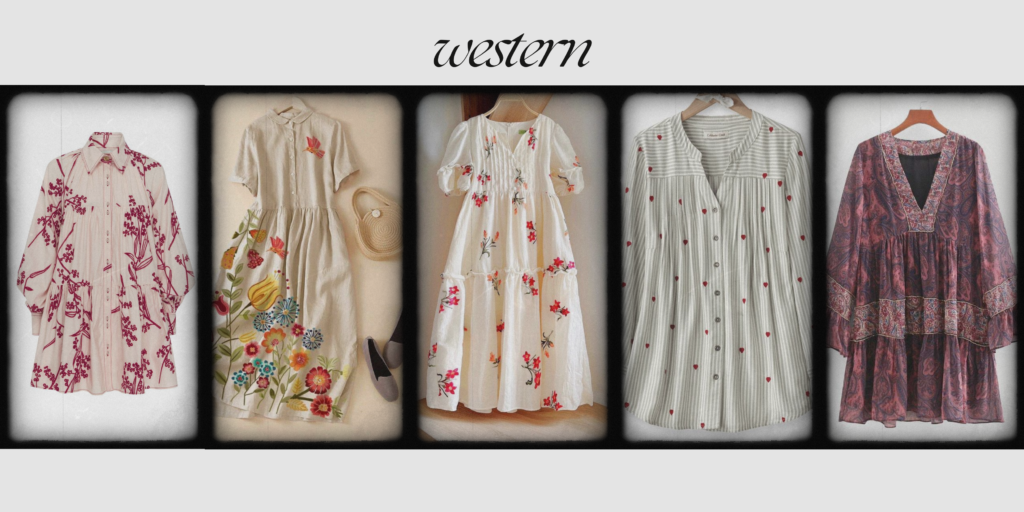 trendy western wears for women with floral and printed designs